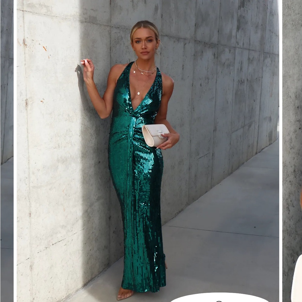 Green sequin dress